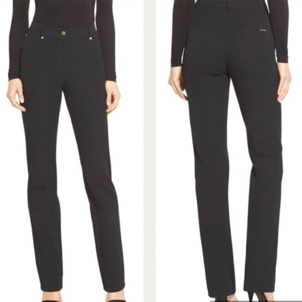 St. John Sport Black Slightly Flared Pants Sz 6